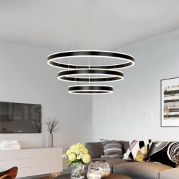 Dimbare Wi-Fi Smart 3 Ringen Twee Strips Moderne Hedendaagse Hanglamp met Acryl Kap