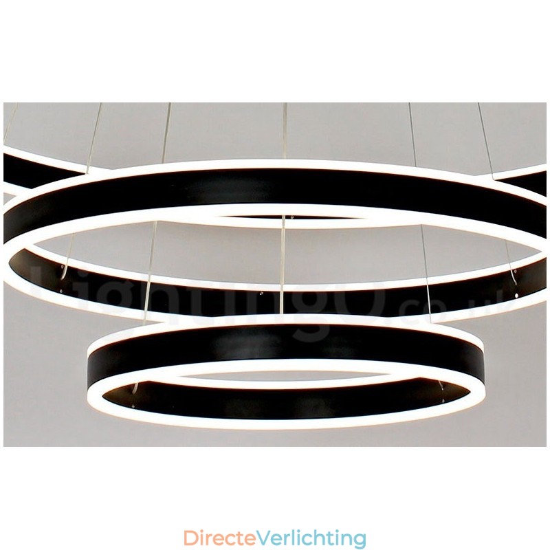 Dimbare Wi-Fi Smart 3 Ringen Twee Strips Moderne Hedendaagse Hanglamp met Acryl Kap