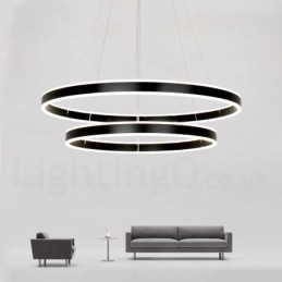 Dimbare Wi-Fi Smart 3 Ringen Twee Strips Moderne Hedendaagse Hanglamp met Acryl Kap