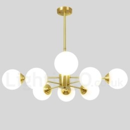 8-lichts (4+4-lichts) tweelaags puur messing Noord-Europese bonenkroonluchter moderne metalen moleculen hanglamp