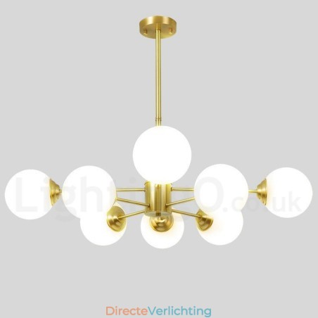 8-lichts (4+4-lichts) tweelaags puur messing Noord-Europese bonenkroonluchter moderne metalen moleculen hanglamp 8-lichts (4+4-lichts) tweelaags puur messing Noord-Europese bonenkroonluchter moderne metalen moleculen hanglamp
