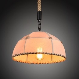 Retro handgemaakte henneptouw countryard kroonluchterlamp in industriële landelijke stijl