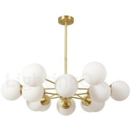 12 Licht (6+6 Licht) Twee Niveaus Puur Messing Noord-Europese Bonen Kroonluchter Moderne Metalen Moleculen Hanglamp