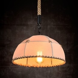 Retro handgemaakte henneptouw countryard kroonluchterlamp in industriële landelijke stijl