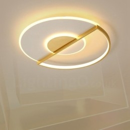 Goudkleurige ultradunne moderne eigentijdse Scandinavische stijl plafondlampen met afstandsbediening, kunnen ook als wandlamp worden gebruikt