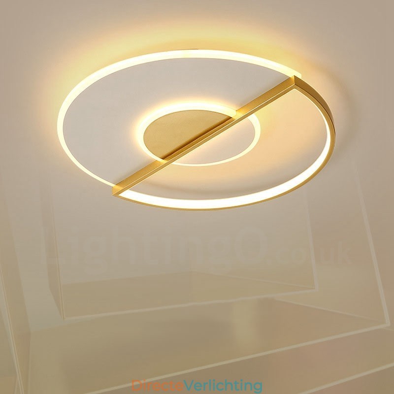 Goudkleurige ultradunne moderne eigentijdse Scandinavische stijl plafondlampen met afstandsbediening, kunnen ook als wandlamp worden gebruikt