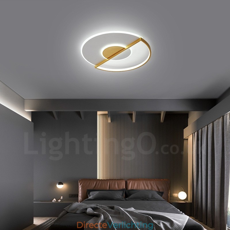 Goudkleurige ultradunne moderne eigentijdse Scandinavische stijl plafondlampen met afstandsbediening, kunnen ook als wandlamp worden gebruikt