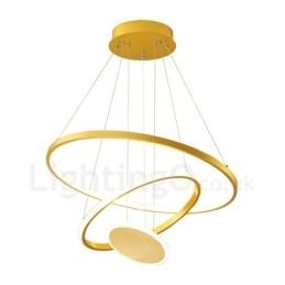 Drie cirkels modern design drie ringen gouden hanglamp met afstandsbediening