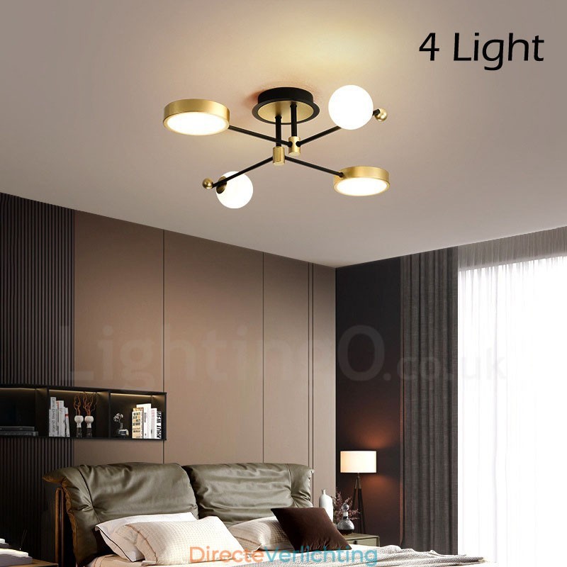 Goudzwart plafond moderne metalen kroonluchter