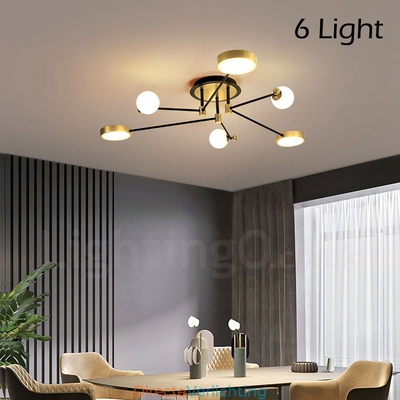 Goudzwart plafond moderne metalen kroonluchter