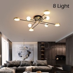 Goudzwart plafond moderne metalen kroonluchter