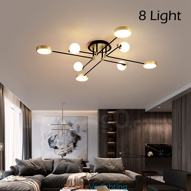 Goudzwart plafond moderne metalen kroonluchter