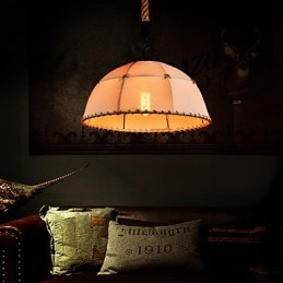 Retro handgemaakte henneptouw countryard kroonluchterlamp in industriële landelijke stijl