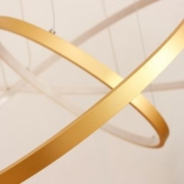 Dimbare hanglamp met afstandsbediening, goudkleurig, modern design, drie ringen