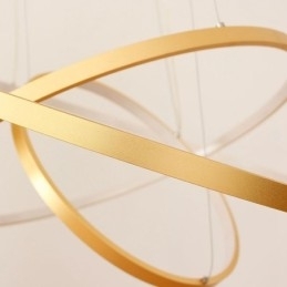 Dimbare hanglamp met afstandsbediening, goudkleurig, modern design, drie ringen