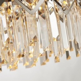 Twee lagen luxe postmoderne zwarte en gouden ronde K9-kristallen hanglamp