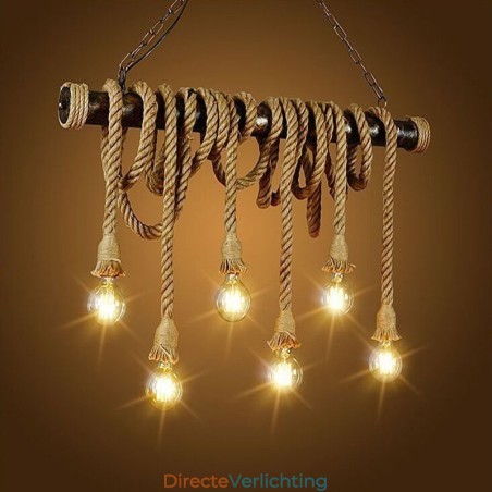 Vintage traditionele klassieke Scandinavische stijl henneptouw kroonluchter Vintage traditionele klassieke Scandinavische stijl henneptouw kroonluchter