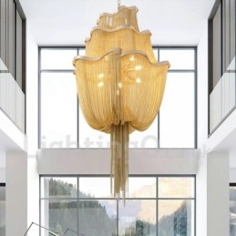 Kwastjes kroonluchter design hanglamp zilver goud kleur