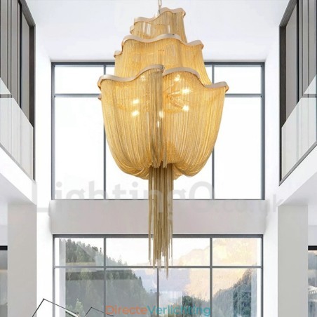Kwastjes kroonluchter design hanglamp zilver goud kleur Kwastjes kroonluchter design hanglamp zilver goud kleur