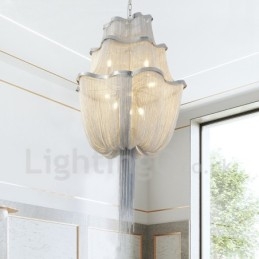 Kwastjes kroonluchter design hanglamp zilver goud kleur