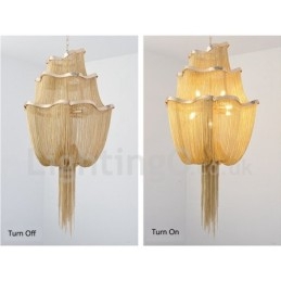 Kwastjes kroonluchter design hanglamp zilver goud kleur