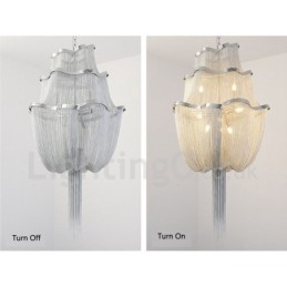 Kwastjes kroonluchter design hanglamp zilver goud kleur