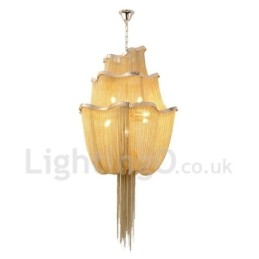 Kwastjes kroonluchter design hanglamp zilver goud kleur