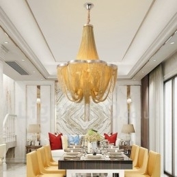 Kwastjes kroonluchter design hanglamp zilver goud kleur