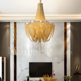 Kwastjes kroonluchter design hanglamp zilver goud kleur