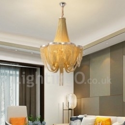 Kwastjes kroonluchter design hanglamp zilver goud kleur
