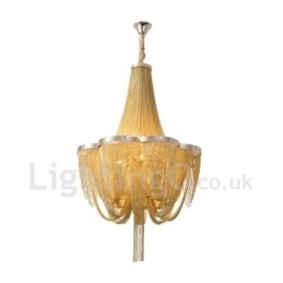 Kwastjes kroonluchter design hanglamp zilver goud kleur