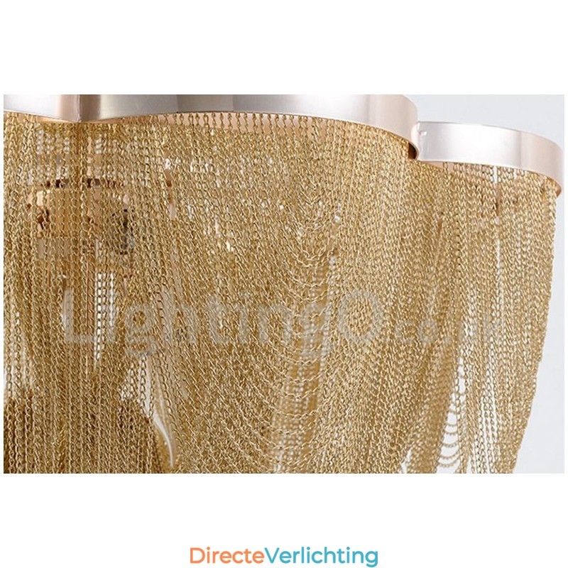 Kwastjes kroonluchter design hanglamp zilver goud kleur
