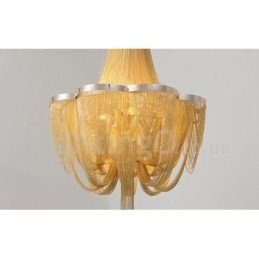 Kwastjes kroonluchter design hanglamp zilver goud kleur