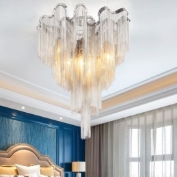 Kwastjes kroonluchter design plafondlamp zilver goud kleur