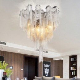 Kwastjes kroonluchter design plafondlamp zilver goud kleur