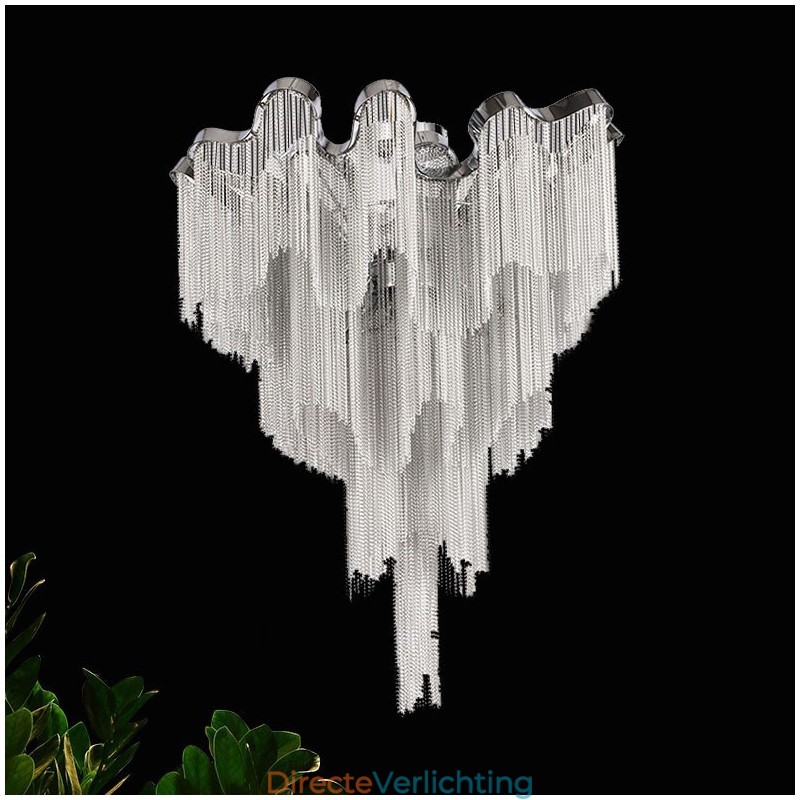 Kwastjes kroonluchter design plafondlamp zilver goud kleur