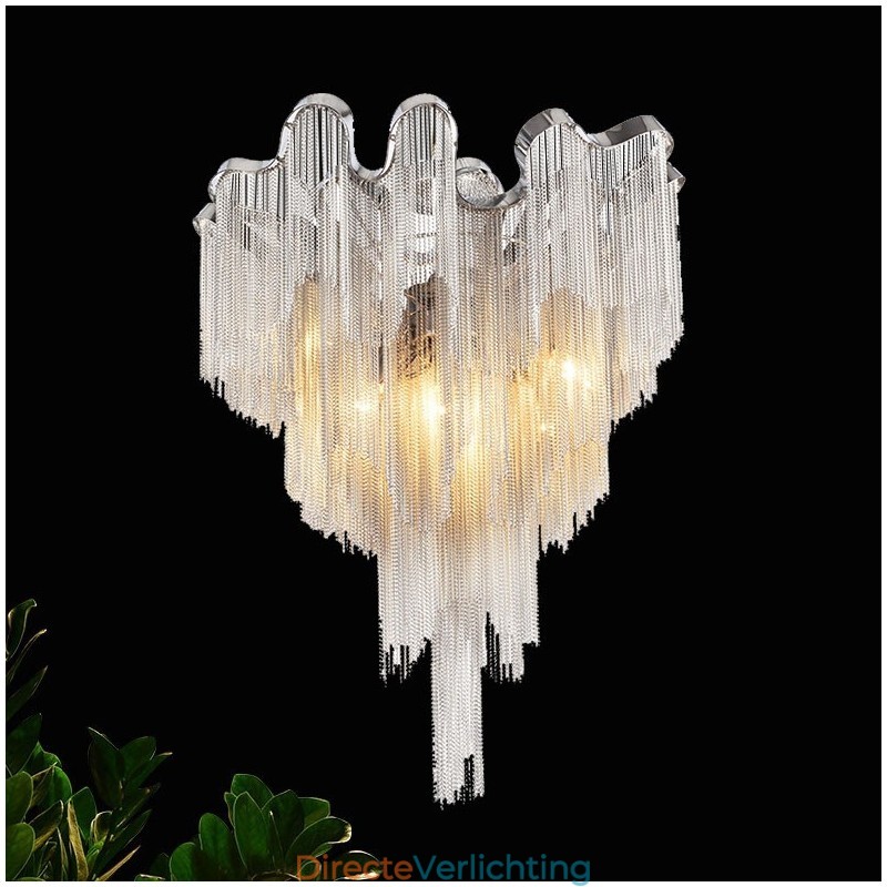 Kwastjes kroonluchter design plafondlamp zilver goud kleur