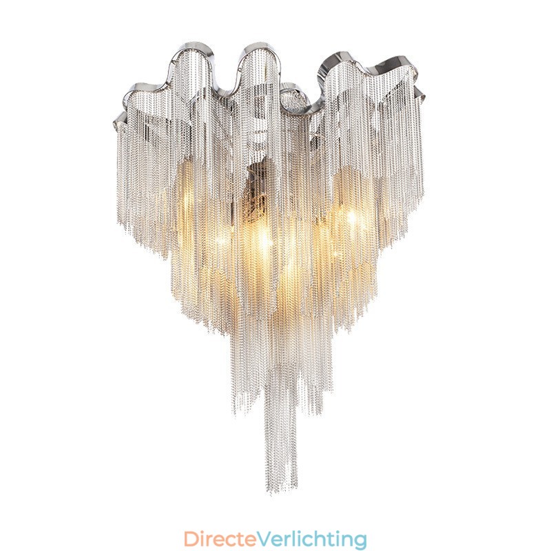 Kwastjes kroonluchter design plafondlamp zilver goud kleur