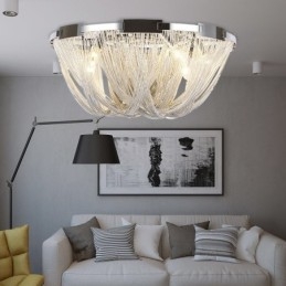 Kwastjes kroonluchter design plafondlamp zilver goud kleur