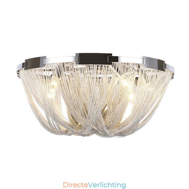 Kwastjes kroonluchter design plafondlamp zilver goud kleur