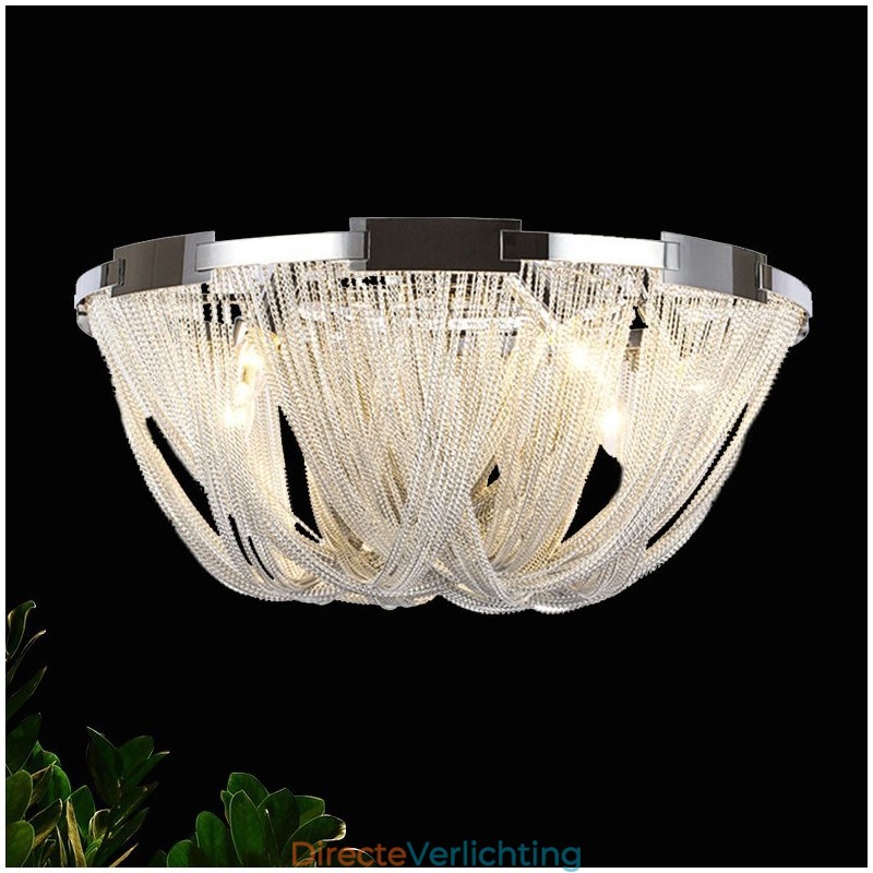 Kwastjes kroonluchter design plafondlamp zilver goud kleur