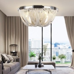 Kwastjes kroonluchter design plafondlamp zilver goud kleur
