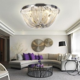 Kwastjes kroonluchter design plafondlamp zilver goud kleur