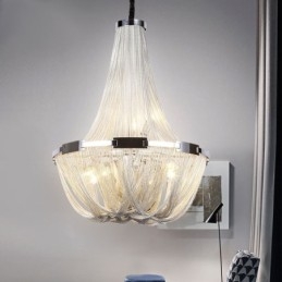 Kwastjes kroonluchter design hanglamp zilver goud kleur