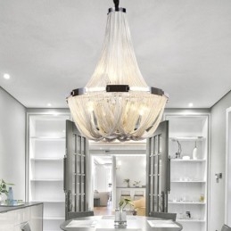 Kwastjes kroonluchter design hanglamp zilver goud kleur