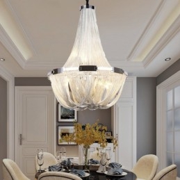 Kwastjes kroonluchter design hanglamp zilver goud kleur