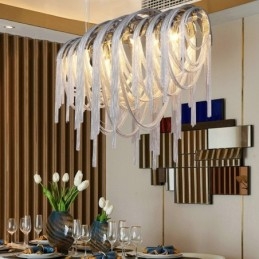 Kwastjes kroonluchter design hanglamp zilver goud kleur