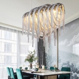 Kwastjes kroonluchter design hanglamp zilver goud kleur