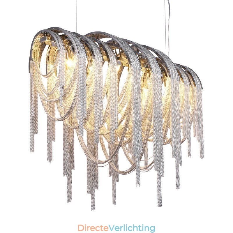 Kwastjes kroonluchter design hanglamp zilver goud kleur