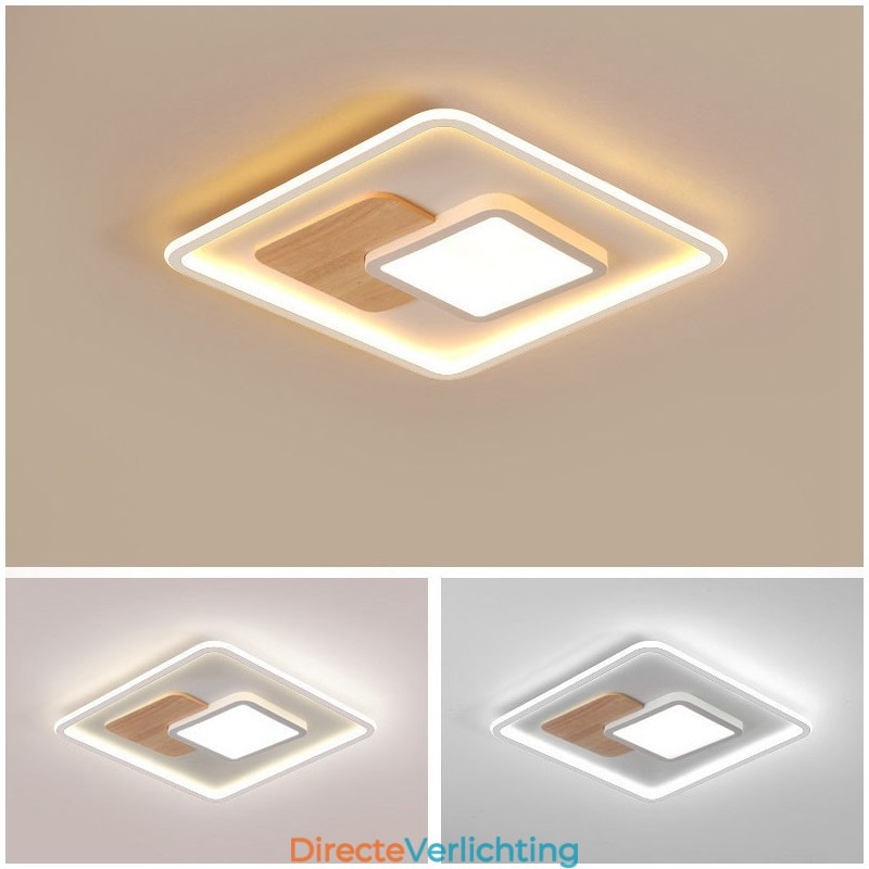 Dimbare moderne eigentijdse Scandinavische stijl vierkante plafondlampen met afstandsbediening, kunnen ook als wandlamp worden gebruikt